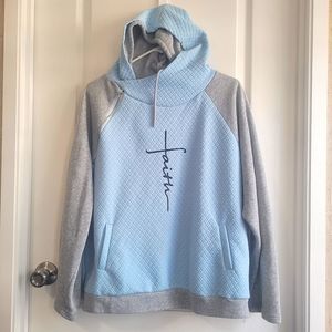 Stylish Zip Blue Hoodie